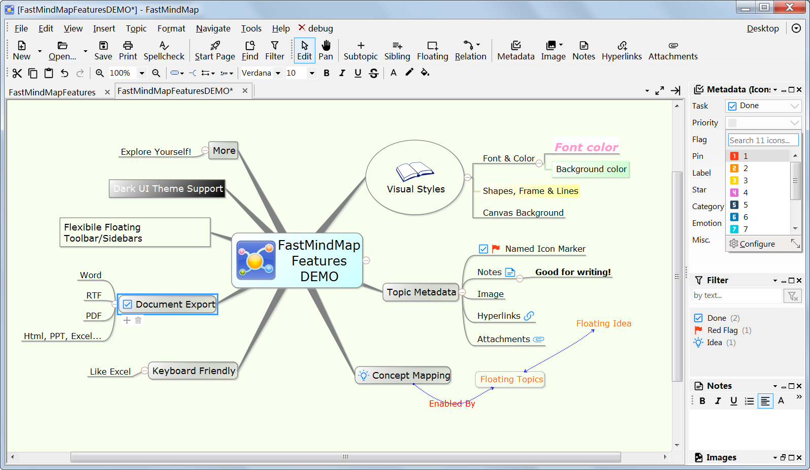 FastMindMap Mind Mapping and Concept Mapping Demo