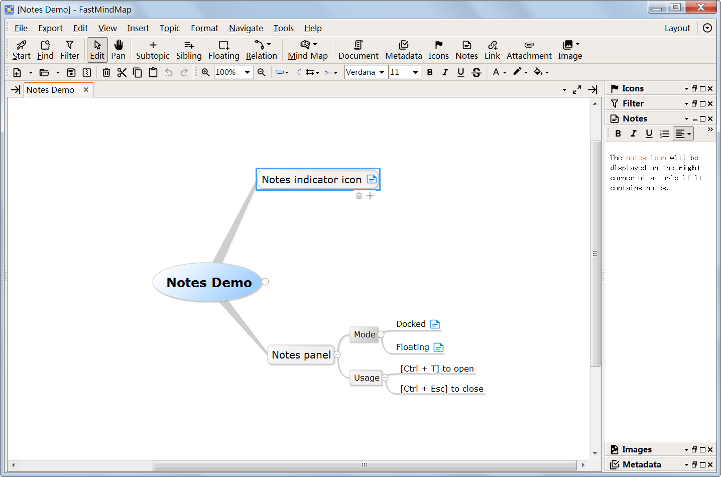 text notes for mindmap